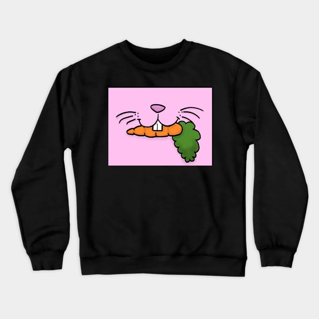 Bunny Mouth With Carrot Face Mask (Pink) Crewneck Sweatshirt by dogbone42